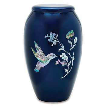 Wings of Freedom Cremation Urn - Premium Quality Aluminium, Large Size, Elegant Blue Finish | Handcrafted, Timeless Design for Memorial Display