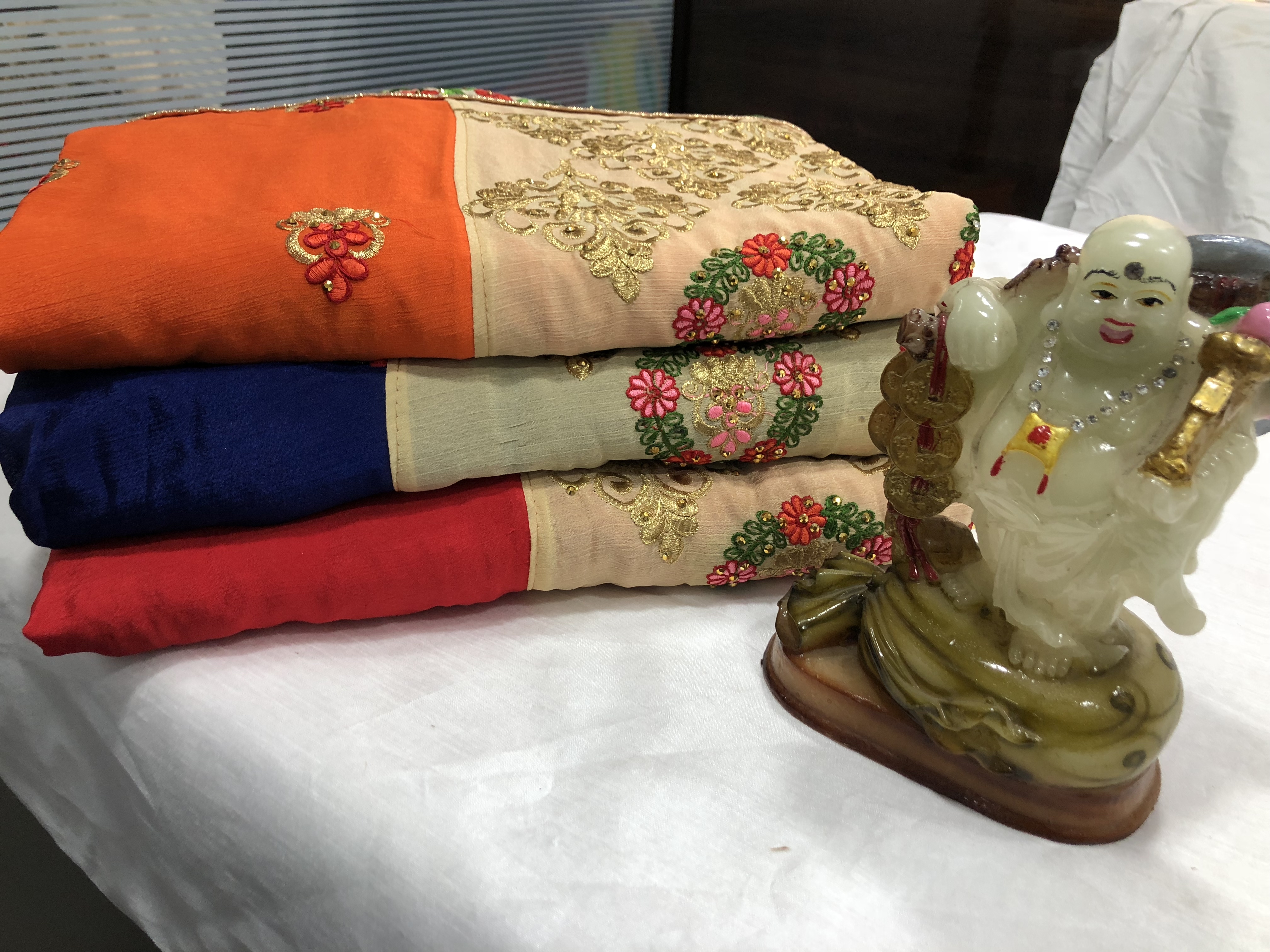 Multi Color Heavy Georgette Silk Saree