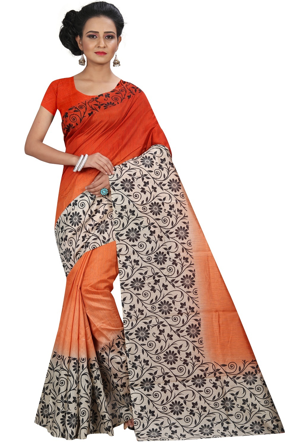 Banglori Silk Saree - Fabric: Art Silk Length: 5.5 Mtr Blouse Length: 0.8 Mtr | Color Options: Sky Yellow Red Green Pattern: Printed Style: Bangali