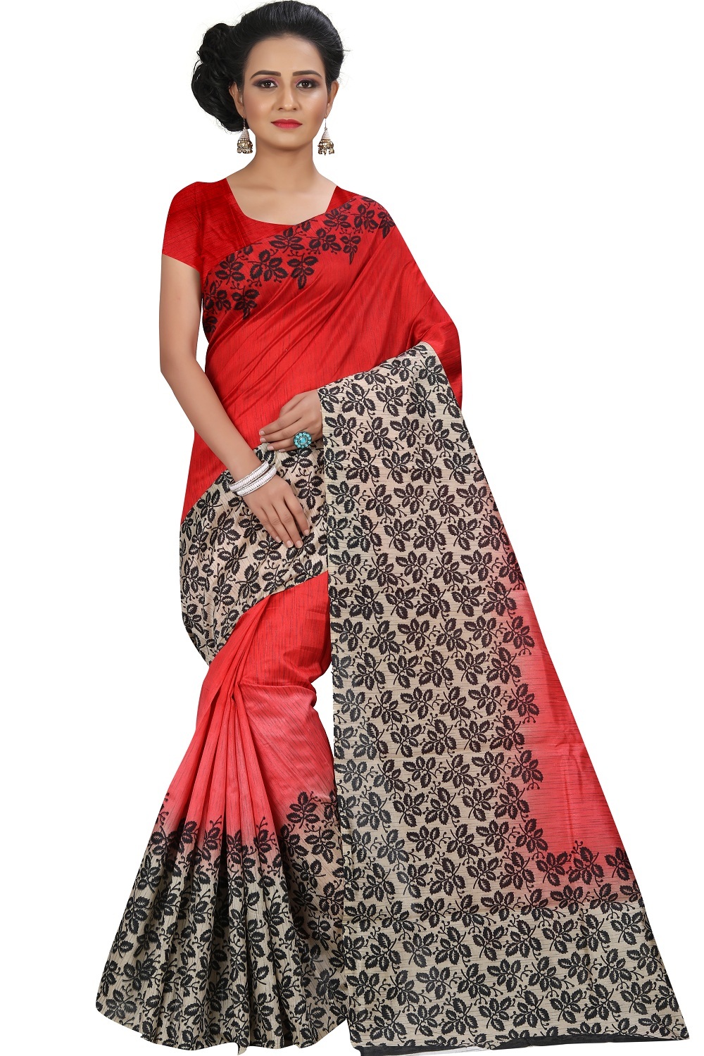 Banglori Silk Saree - Fabric: Art Silk Length: 5.5 Mtr Blouse Length: 0.8 Mtr | Color Options: Sky Yellow Red Green Pattern: Printed Style: Bangali