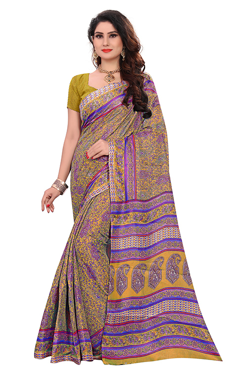 Pashmina Silk Saree - Kashmiri Pashmina Silk, Length: 5.5 Mtr, Blouse Length: 0.8 Mtr | Multi Colour, Printed Pattern, Other Indian Style