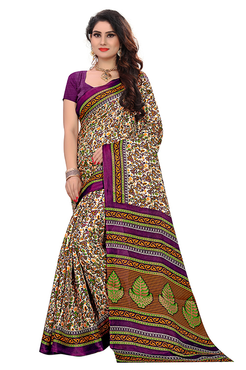 Pashmina Silk Saree - Kashmiri Pashmina Silk, Length: 5.5 Mtr, Blouse Length: 0.8 Mtr | Multi Colour, Printed Pattern, Other Indian Style