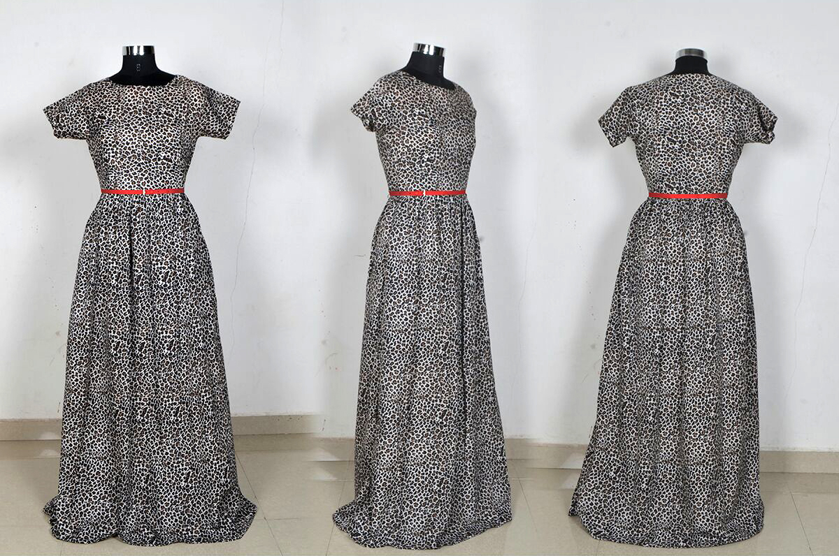 Coffee Printed Gown