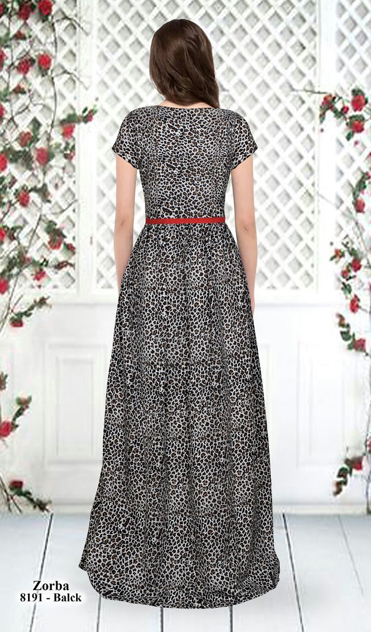 Coffee Printed Gown