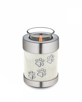 Gray & Pewter Tealight Pet Urn Keepsake Urn For Ashes