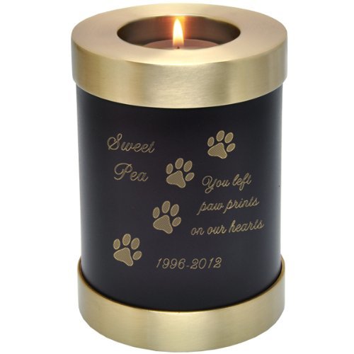 Gray & Pewter Tealight Pet Urn Keepsake Urn For Ashes