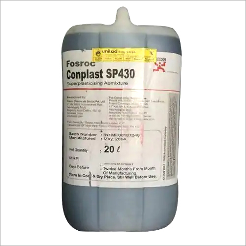 Fosroc Conplast SP430 एक उच्च गुणवत्ता वाला सुपर प्लास्टिसाइज़र है जो कंक्रीट की कार्यक्षमता और स्थायित्व को बढ़ाने के लिए डिजाइन किया गया है। यह उत्पाद कंक्रीट मिश्रण में पानी की मात्रा को कम करता है और इसके परिणामस्वरूप अधिक मजबूत कंक्रीट प्राप्त होता है। यह विशेष रूप से रेजिडेंशियल और कमर्शियल कंस्ट्रक्शन में उपयोग के लिए उपयुक्त है।