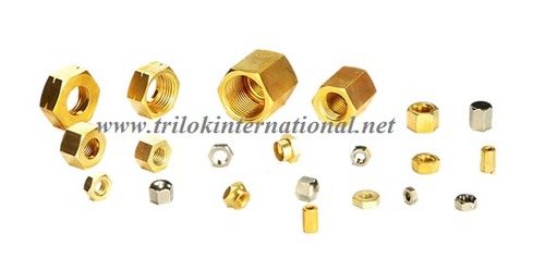 Brass Hex Nuts - Brass/Copper Alloy, Natural Finish | High Impact Strength, Vibration Resistance, Ideal for Machinery and Electronics