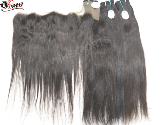Indian Straight Hair Bundles With Frontal