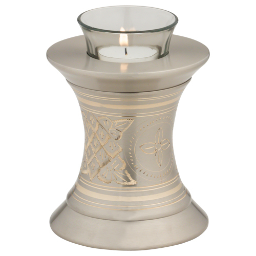 Silver White Tealight Urn