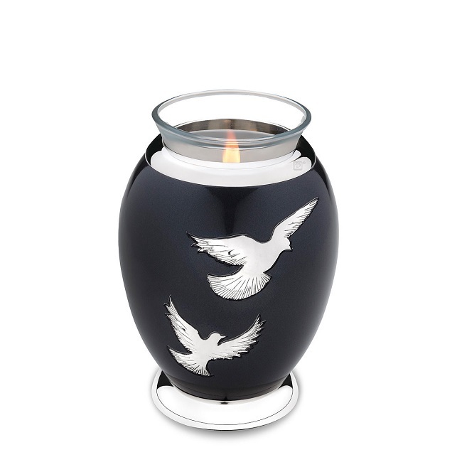 Black Tealight Candle Tulip Keepsake Cremation Urn