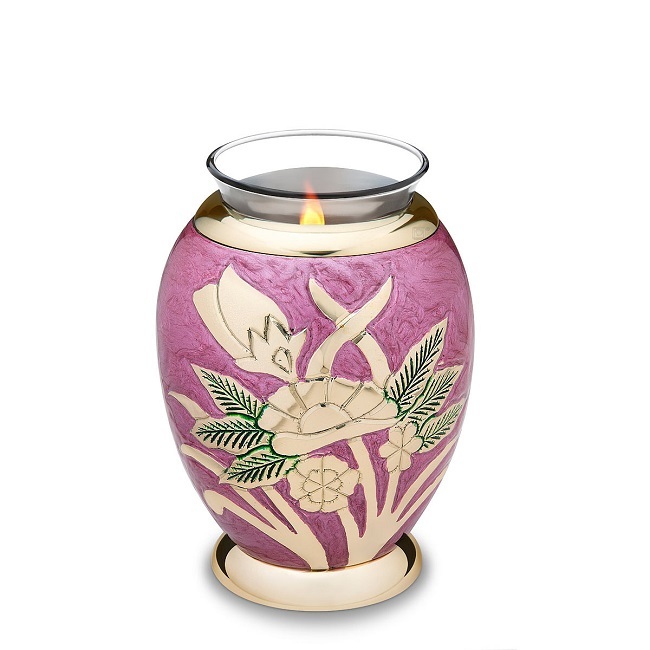 Black Tealight Candle Tulip Keepsake Cremation Urn