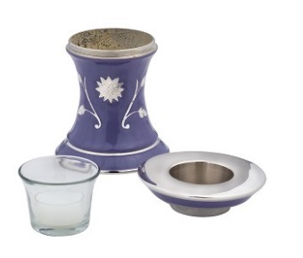 Silver Grace Lavender Blue Tealight Urn