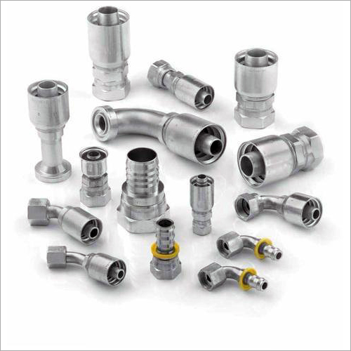 Hydraulic Hose Fittings - Metal Bar Shape, Silver Color | Durable and Reliable Hose Fitting Solutions for Industrial Applications