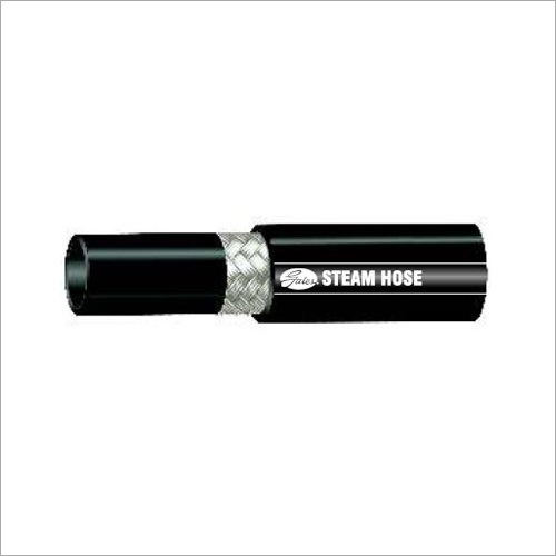 Steam Hose - Rubber Material, Round Shape, Black Color | For Air Medium Transmission, No Warranty