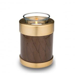 Black & Silver Tealight Candle Nirvana Adieu Keepsake Cremation Urn