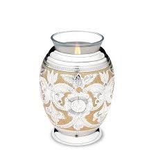 Metal Blessing Birds Gold Tealight Urn