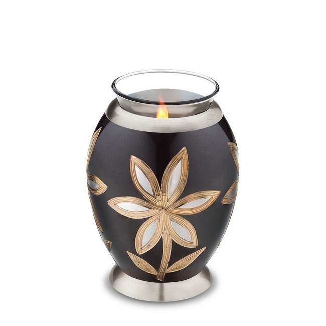 Metal Blessing Birds Gold Tealight Urn
