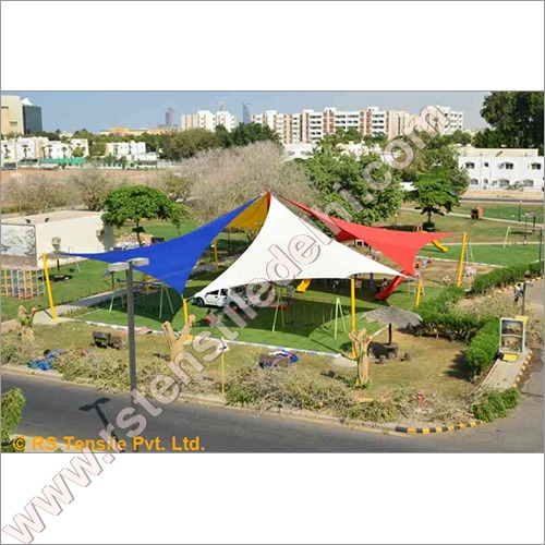 Skylar Tensile Structure - Modular Design PVC Material, Size 25x25, Waterproof, Plain White, Triple Layered, Suitable for 5+ Persons, Free Standing