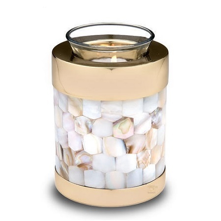 Gold Tealight Mother Of Pearl Cremation Urn