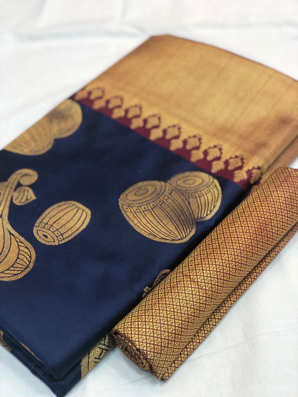 Banarasi Silk Saree - Kanchipuram Style With Exquisite Zari Work | Multicolor, Printed Pattern For All Seasons
