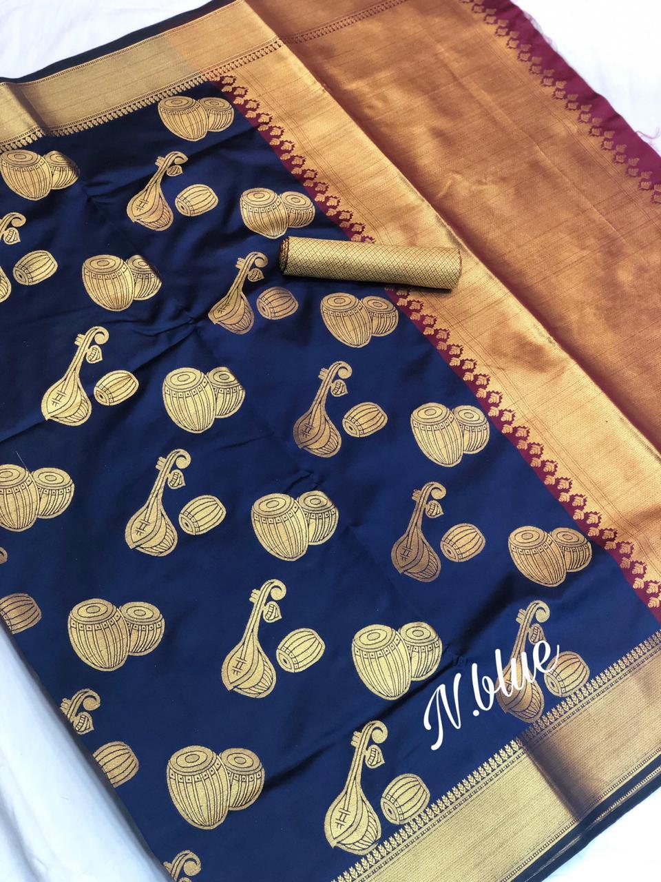 Banarasi Silk Saree - Kanchipuram Style With Exquisite Zari Work | Multicolor, Printed Pattern For All Seasons