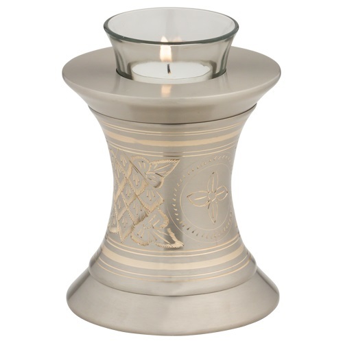 Gold Mother Of Pearl Tealight Cremation Urn