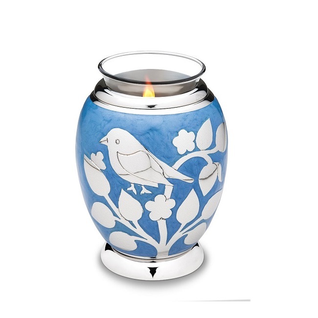 Gold Mother Of Pearl Tealight Cremation Urn