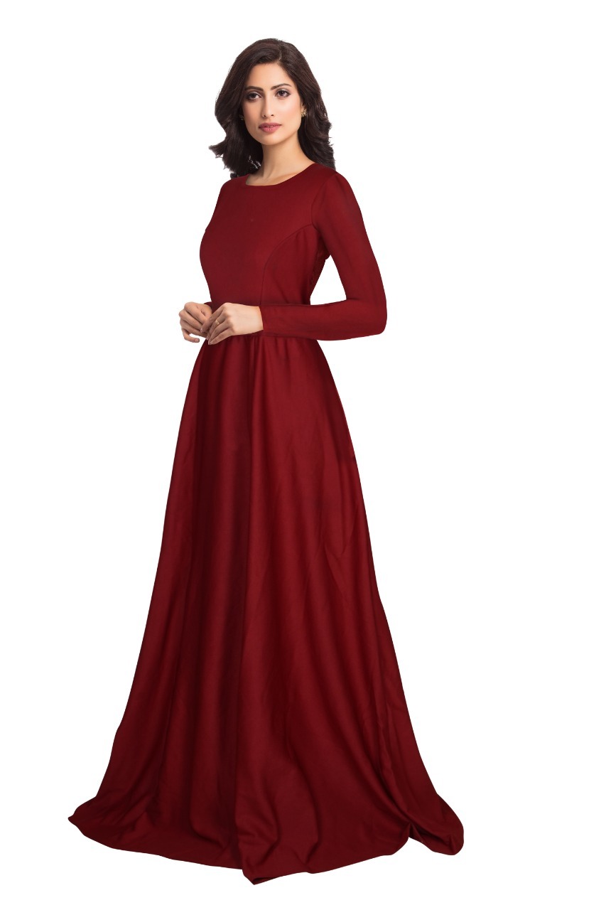 Maroon Ladies Long Gowns