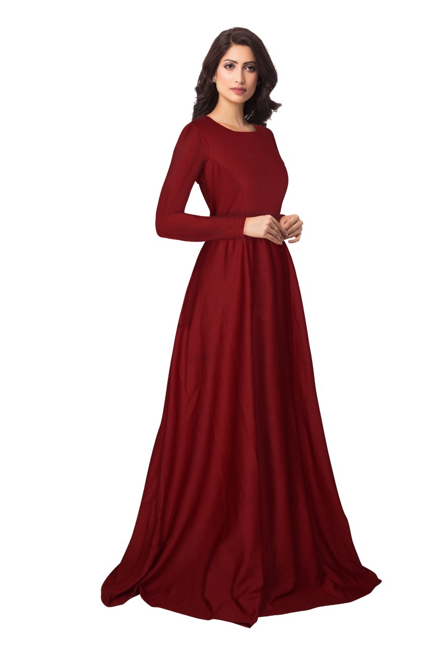 Maroon Ladies Long Gowns
