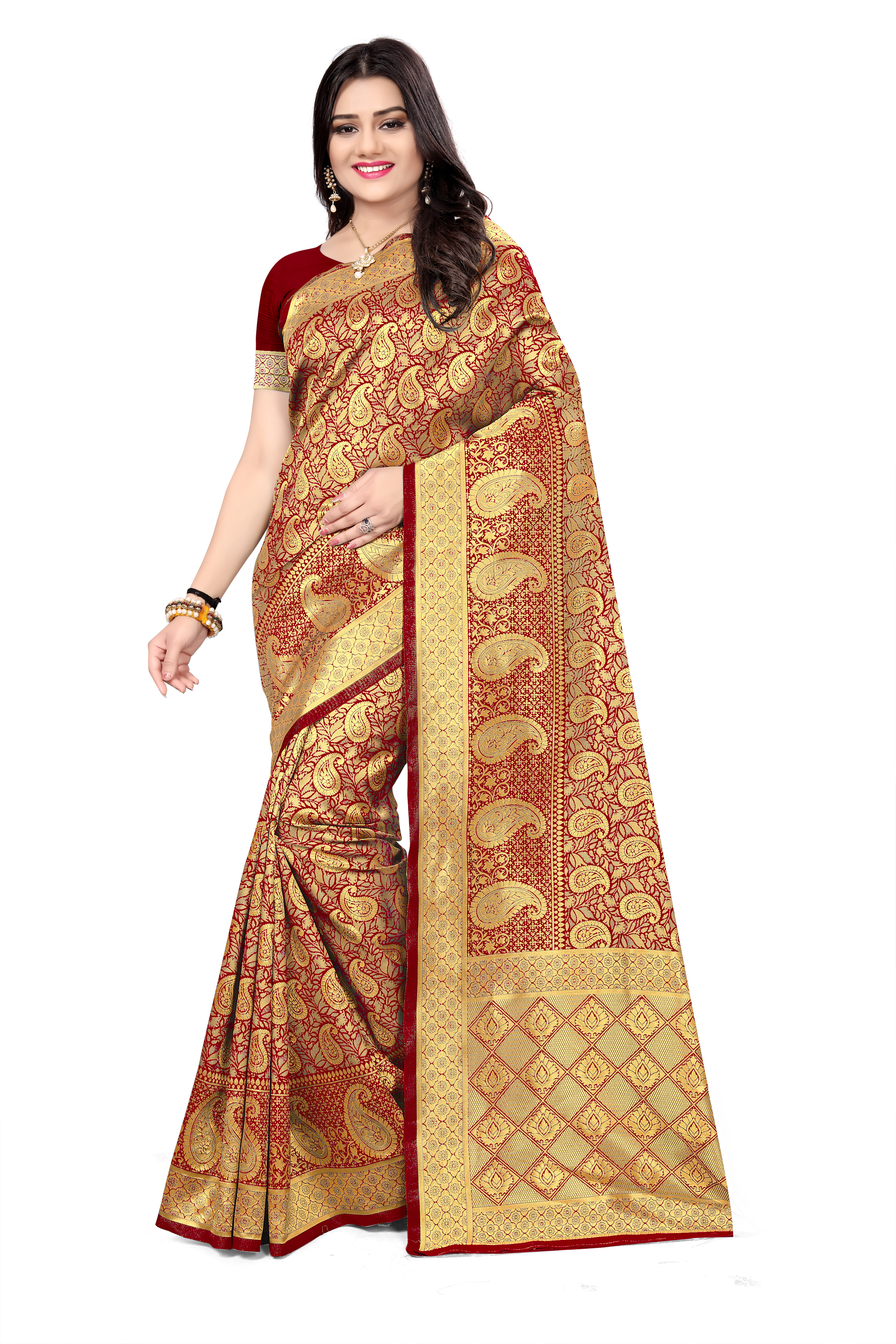 Handloom Silk Saree - Exclusive Floral Printed Design In 6 Vibrant Colors | Beautiful Palav Pattern And Woven Details