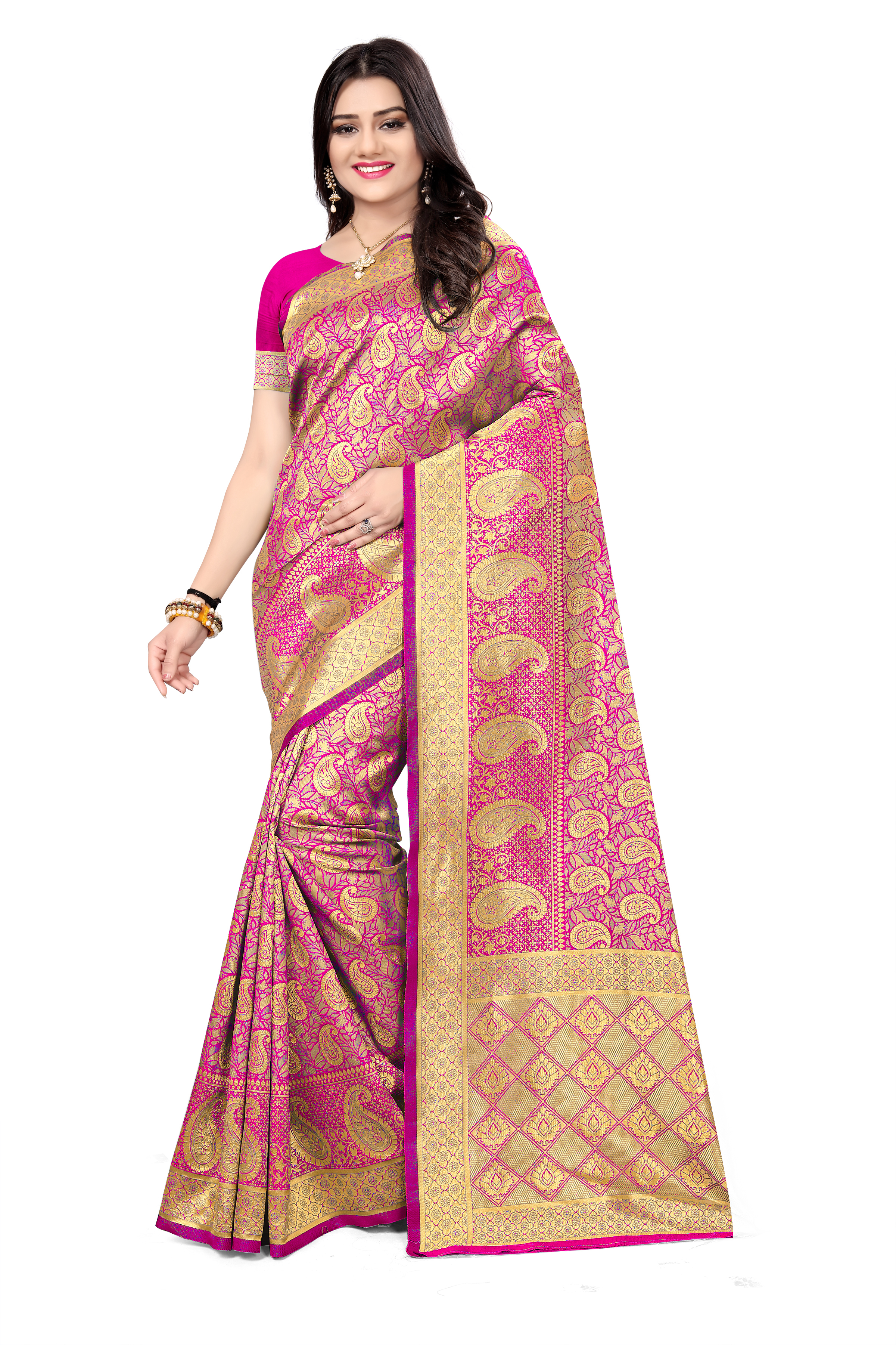 Handloom Silk Saree - Exclusive Floral Printed Design In 6 Vibrant Colors | Beautiful Palav Pattern And Woven Details