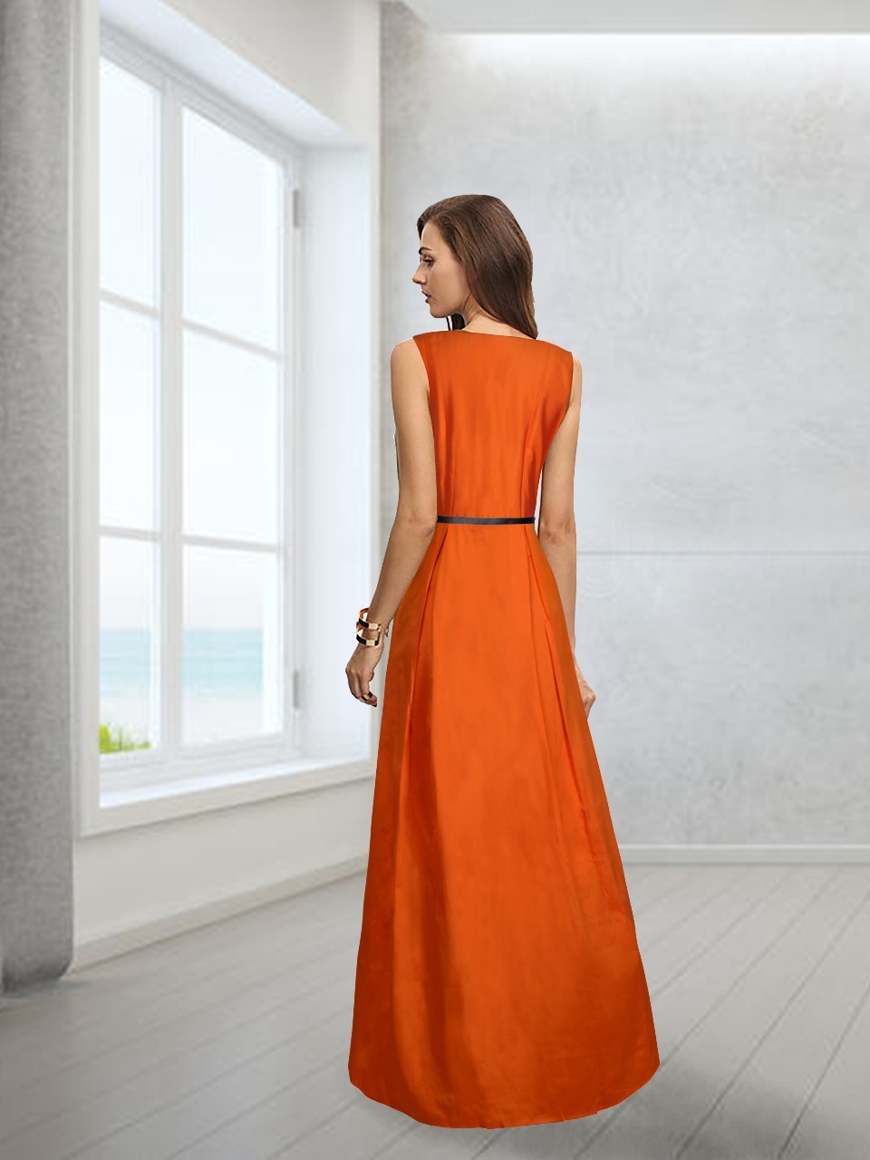 Orange Designer Gown