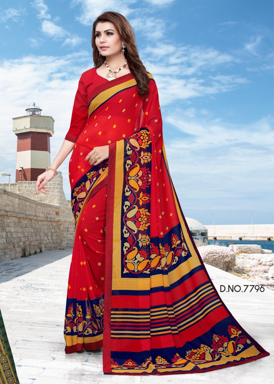 Floral Printed Handloom Silk Saree - Exclusive Color Variety, Beautiful Palav Pattern And Elegant Border