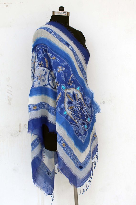 Multi Colors Hand Woven Boiled Wool Shawl
