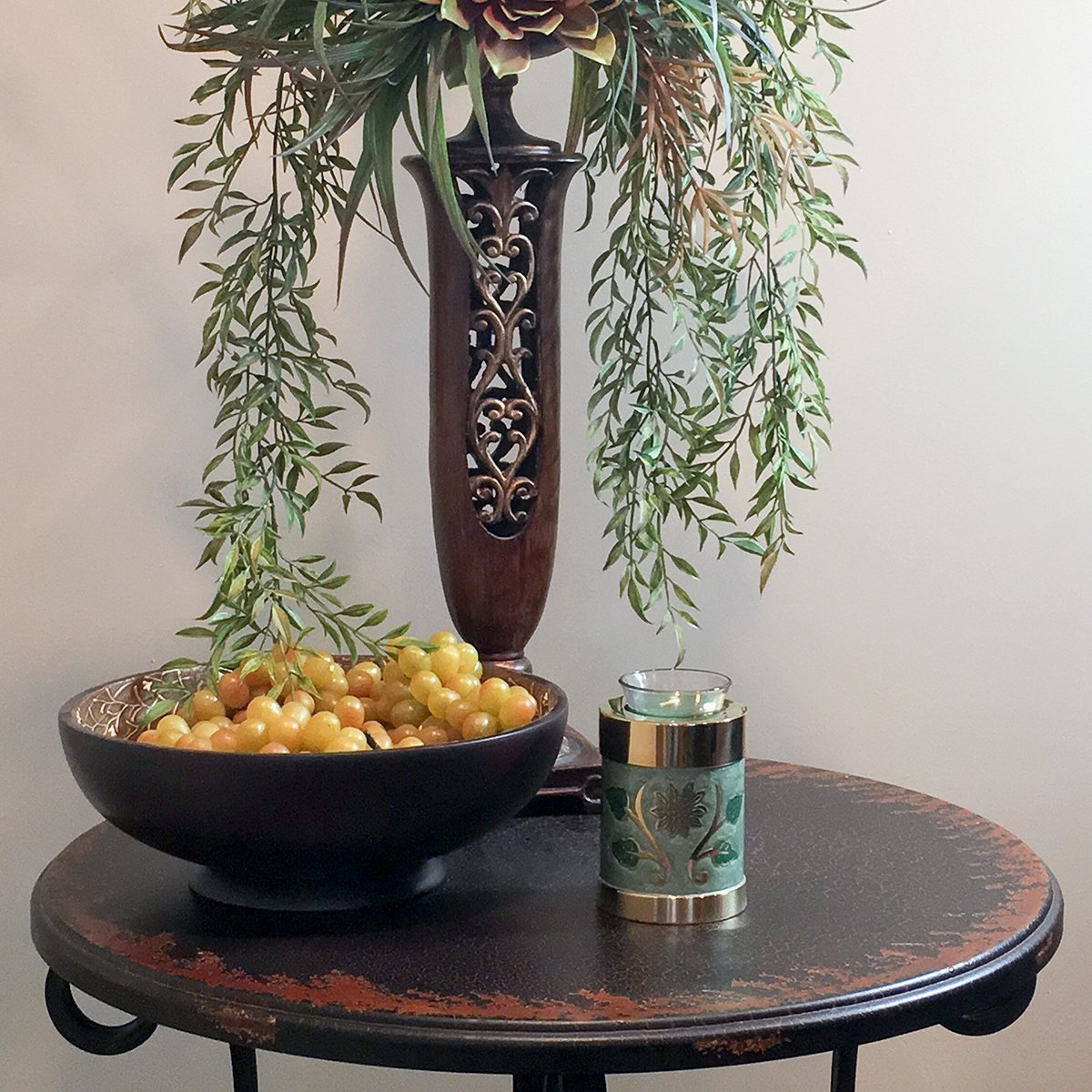 Gold Green Garden Tealight Keepsake Urn For Ashes