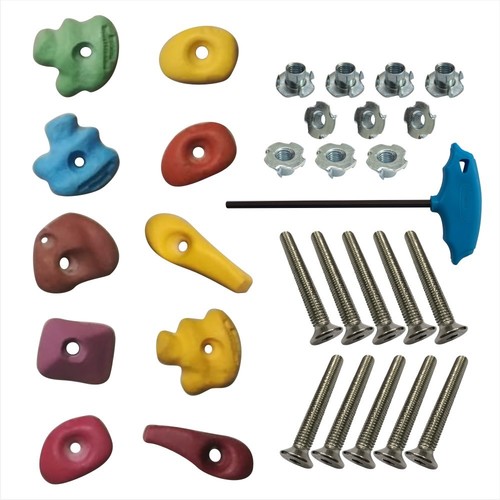 SMALL CLIMBING HOLDS WITH T-NUT,BOLTS,LN KEY