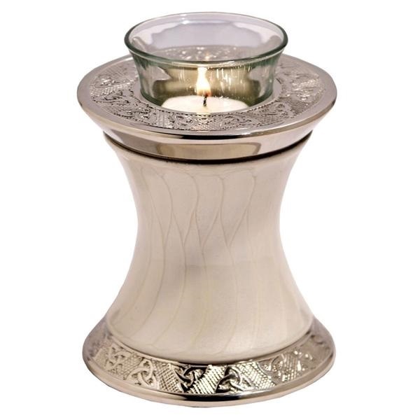 Silver Grace White Tealight Urn For Ashes
