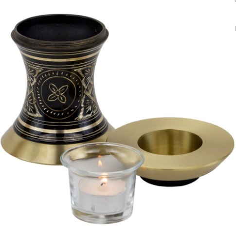Enamel Black Elegance Tealight Urn