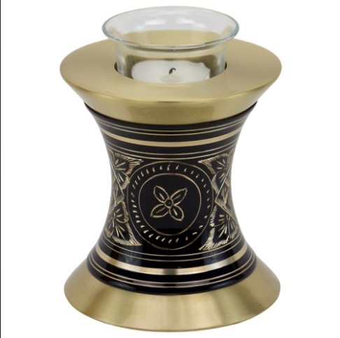 Enamel Black Elegance Tealight Urn