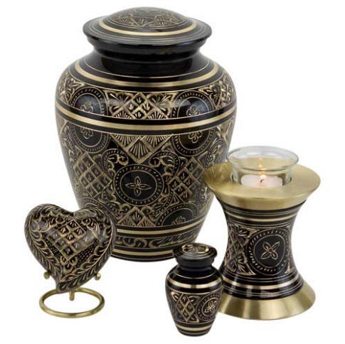 Enamel Black Elegance Tealight Urn