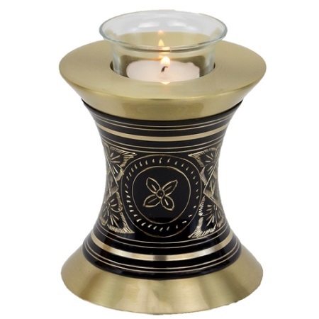 Red & Gold Crimson Marble Tealight Cremation Urn