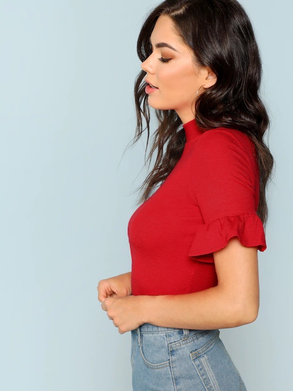 Plain Ladies Red Top
