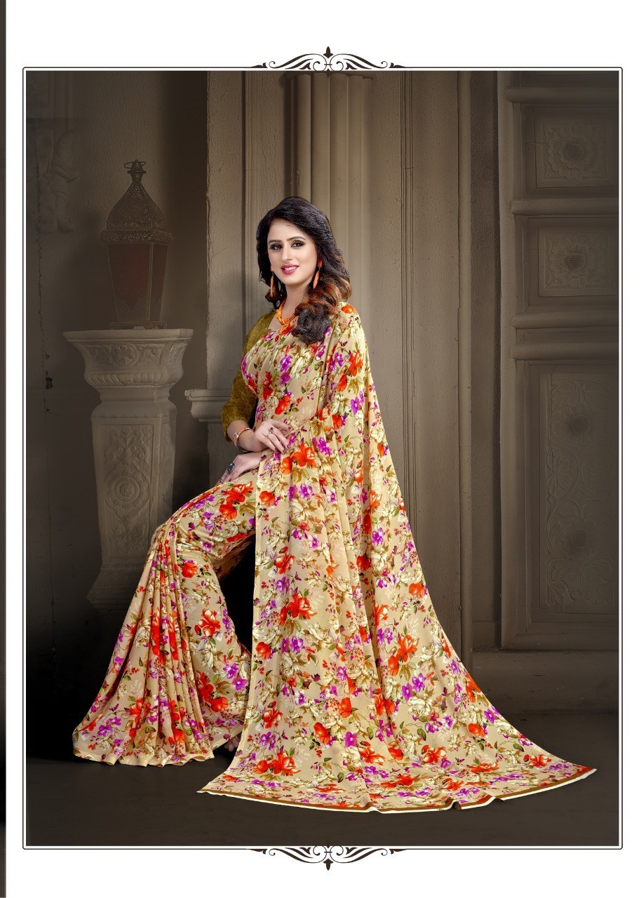 Available Colors Georgette Printed Saree