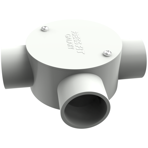 Pressfit Galaxy Conduit Junction Boxes - Pvc, 19 To 50 Mm, Black, Grey, White, Ivory | Smooth Surface, Deep Size, 1 To 4 Way Configuration