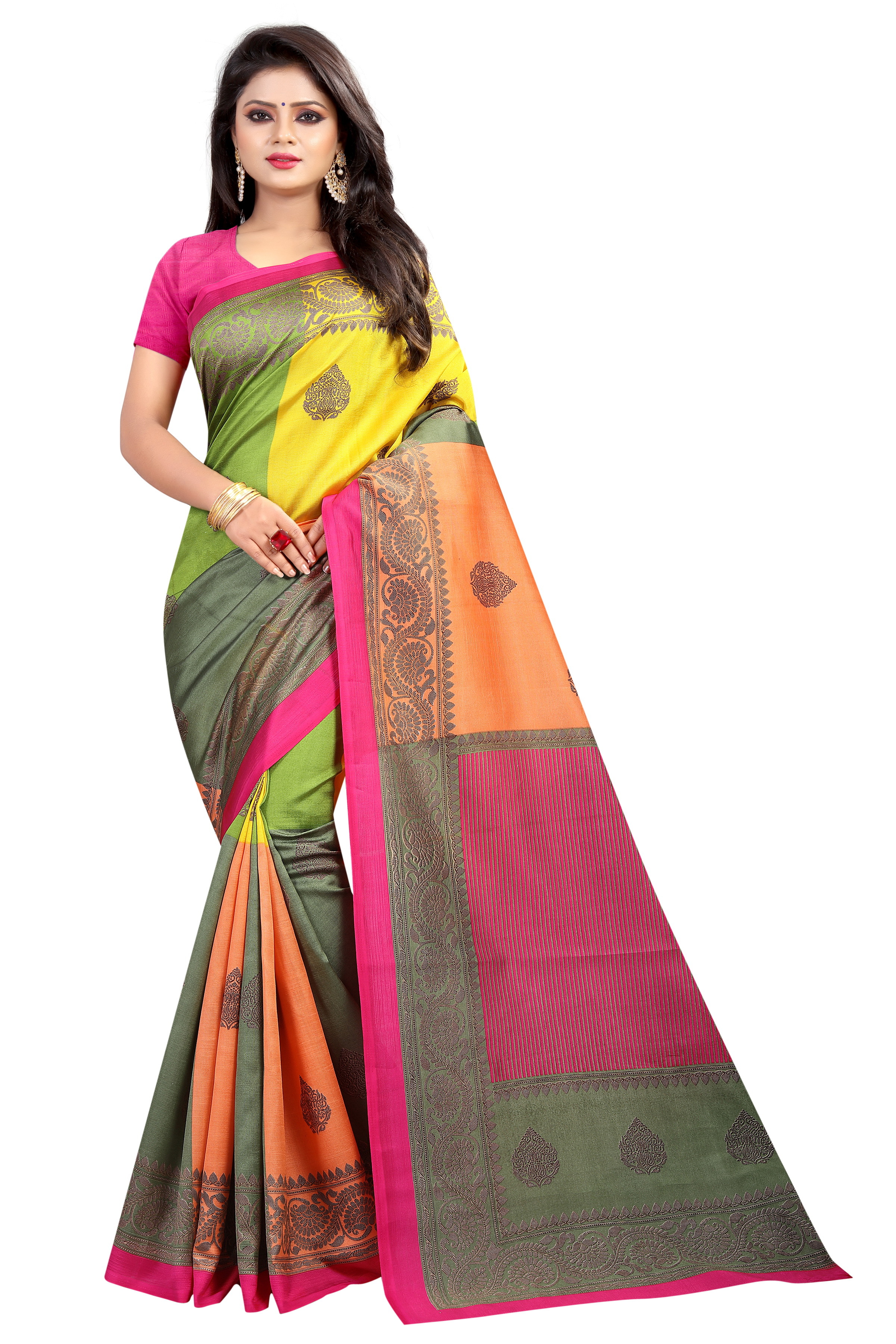 Blue Square Mysure Silk Saree