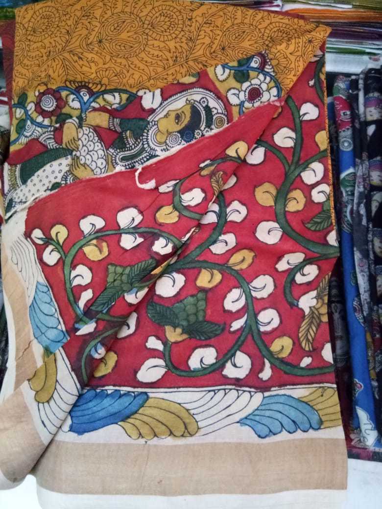 Cotton Hand Painted Kalamkari Sari