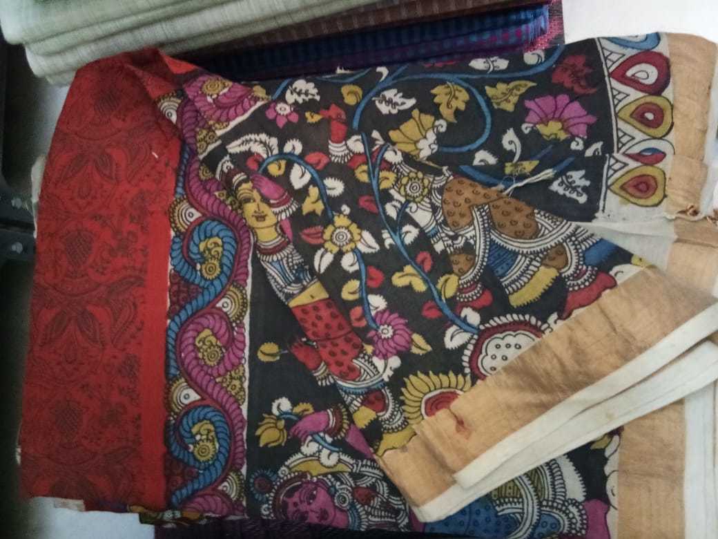 Cotton Hand Painted Kalamkari Sari