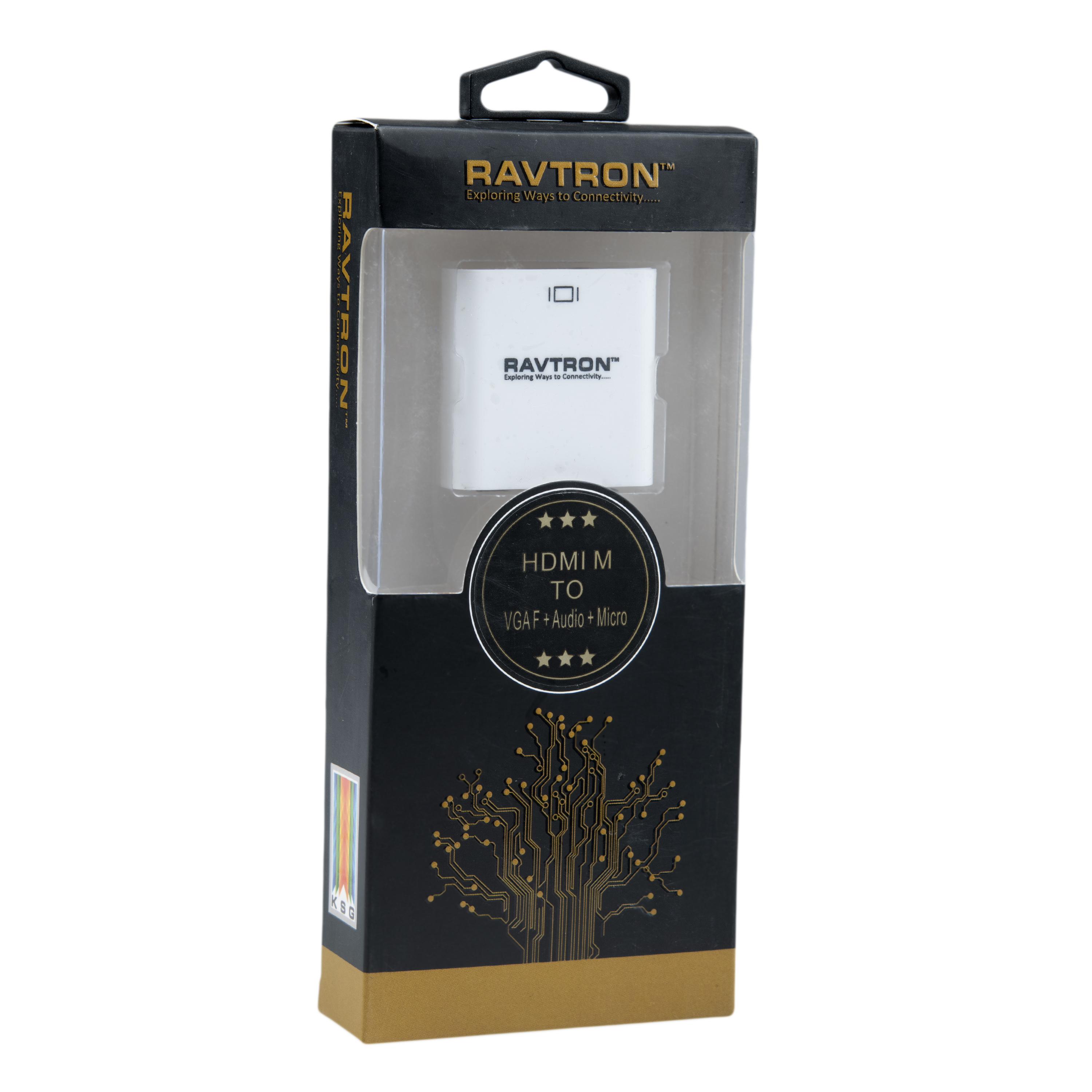 Black Hdmi M To Vga F Audio Connector