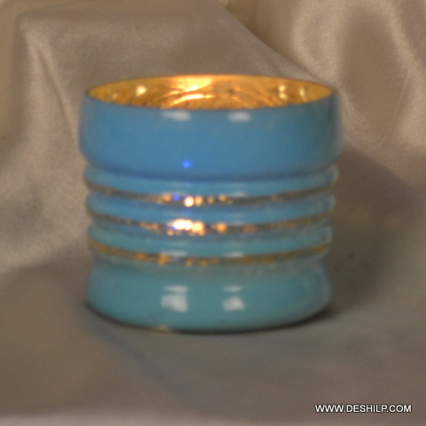 Glass Candle Votive With Silver Finish